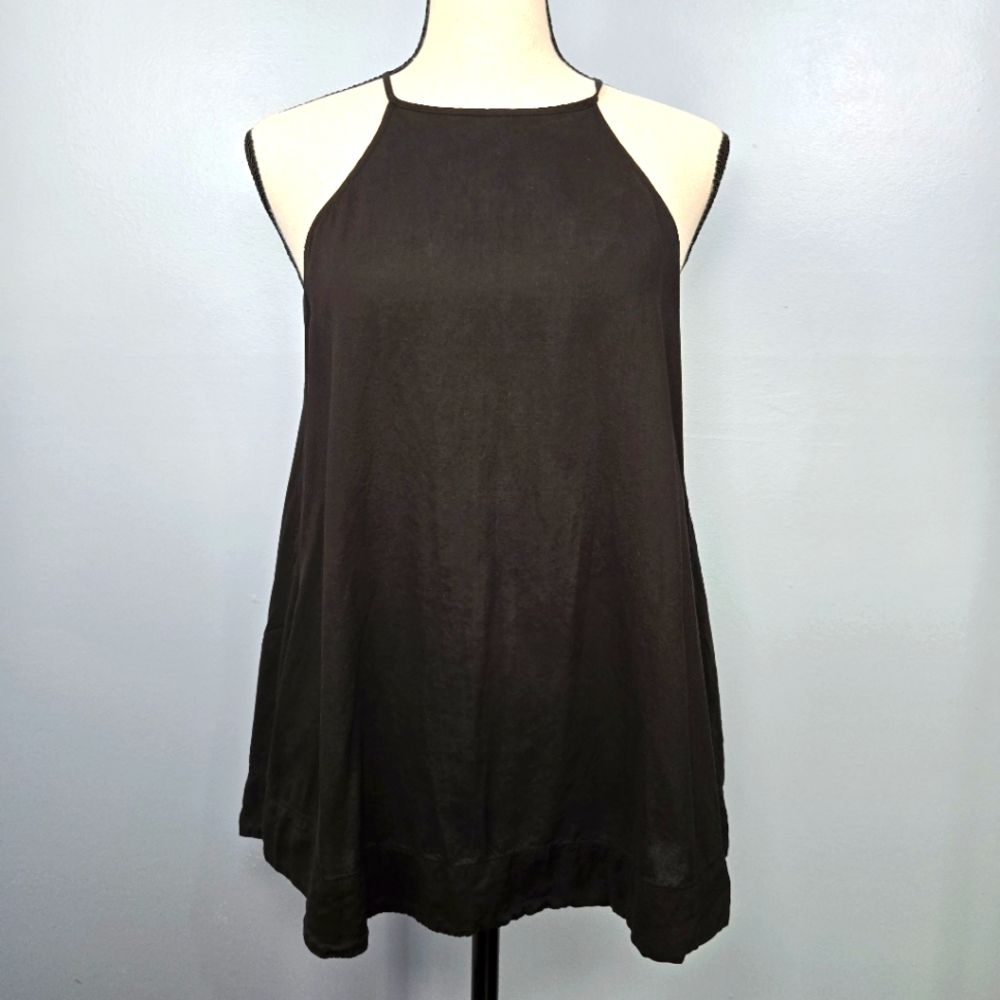 Cloth & Stone Womens Sleeveless Tank Top Blouse Back Button-Up Black Size Small
